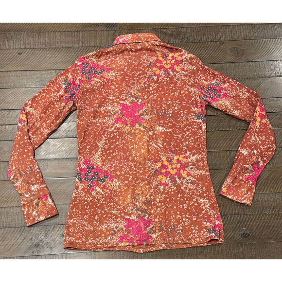 Funky Groovy Threads Kennington Shirt Orange/Pink - VTG 70s - Size S - Picture 2 of 7